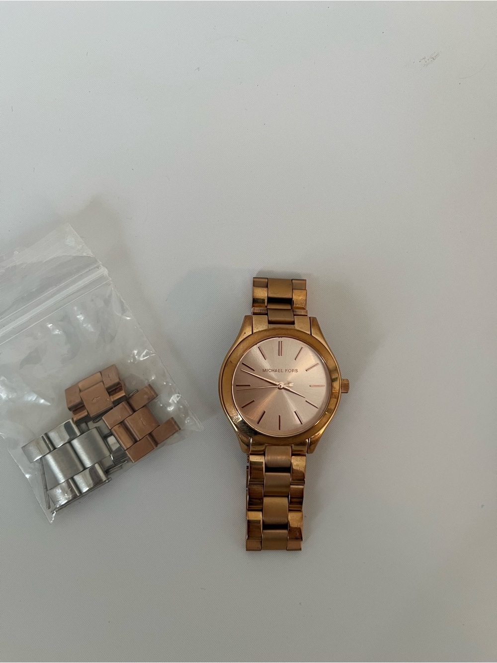 Michael Kors Rose Gold Tone Minimalist Watch